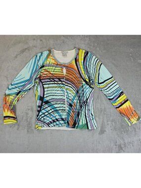 Alberto Makali Large Colorful Beaded Artsy Long Sleeve Women’s Cardigan